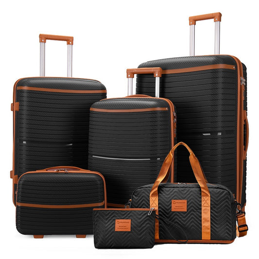 6-Piece Luxury Travel Luggage Set – Durable PP Hard Shell Suitcases- PRE-ORDERED