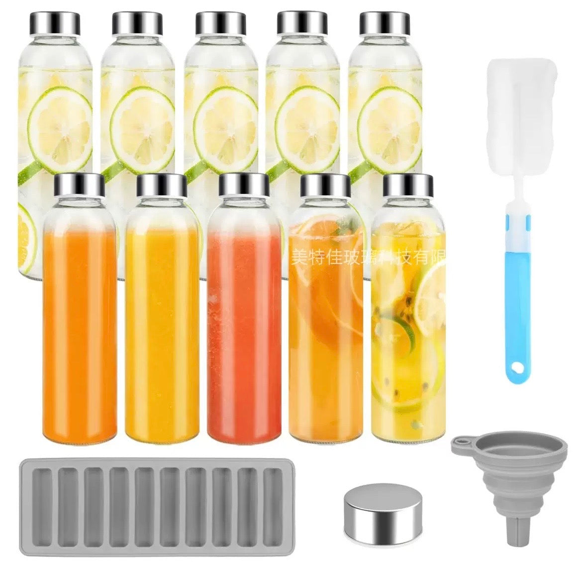 6PCS Glass Juice Bottle Set (500ml) – Smoothie & Detox Bottles (PRE-ORDER)