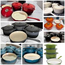 7-Piece Enamelled Cast Iron Cookware Set – Dutch Ovens & Pans (Heavy-Duty)