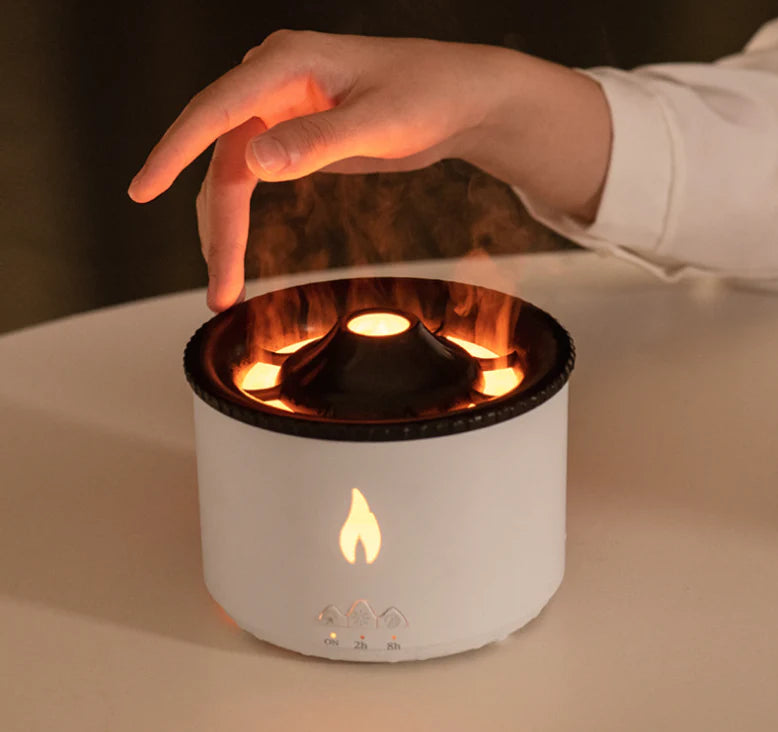 Volcano Flame Aroma Diffuser – Mist, Light & Relaxation