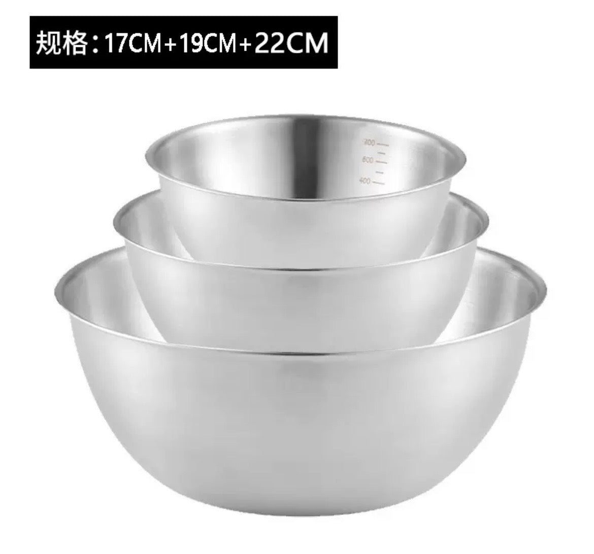 Stainless Steel Mixing Bowl Set – 3 Pieces