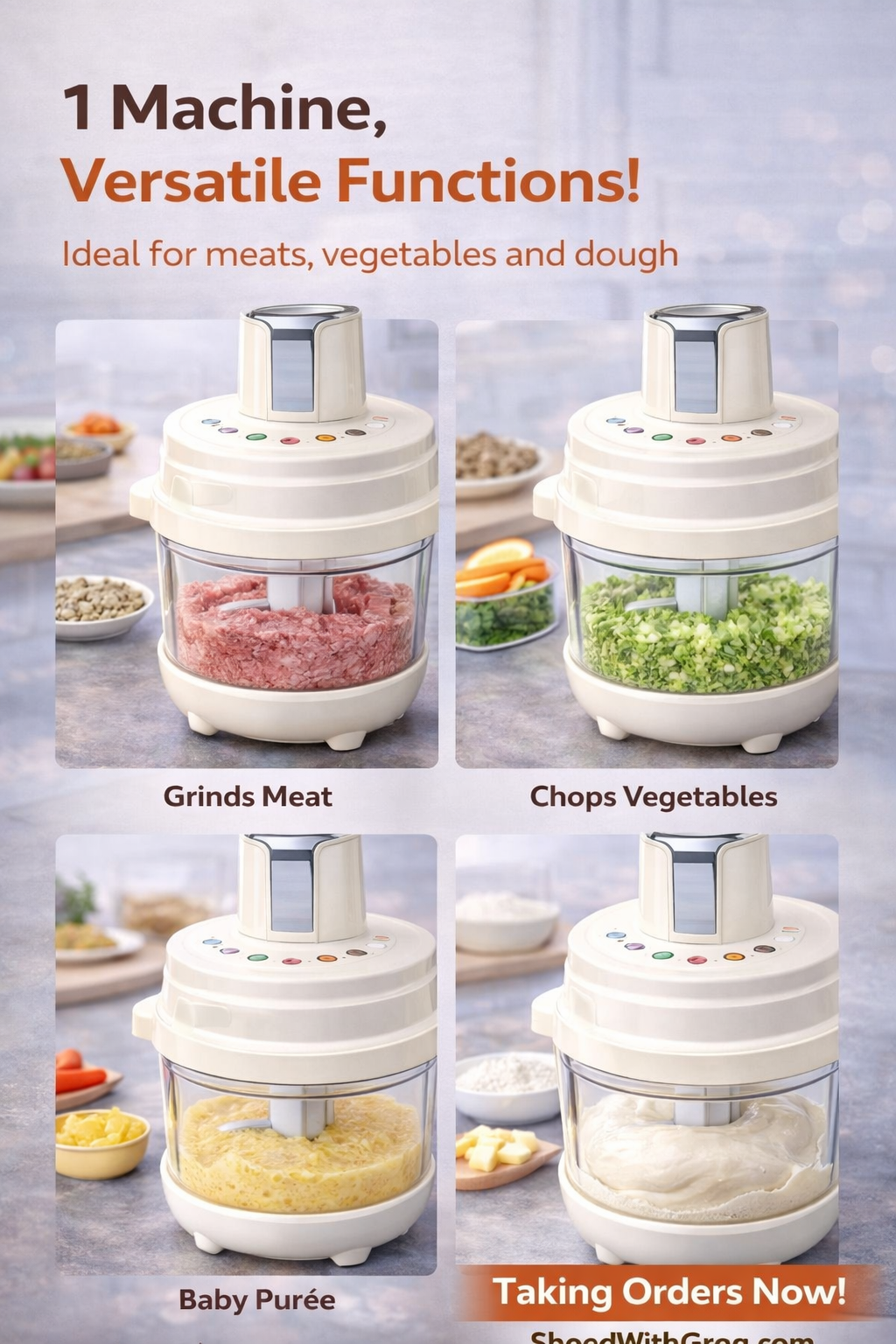 Multifunction 5L Smart Food Processor (3-in-1 Kitchen Machine)