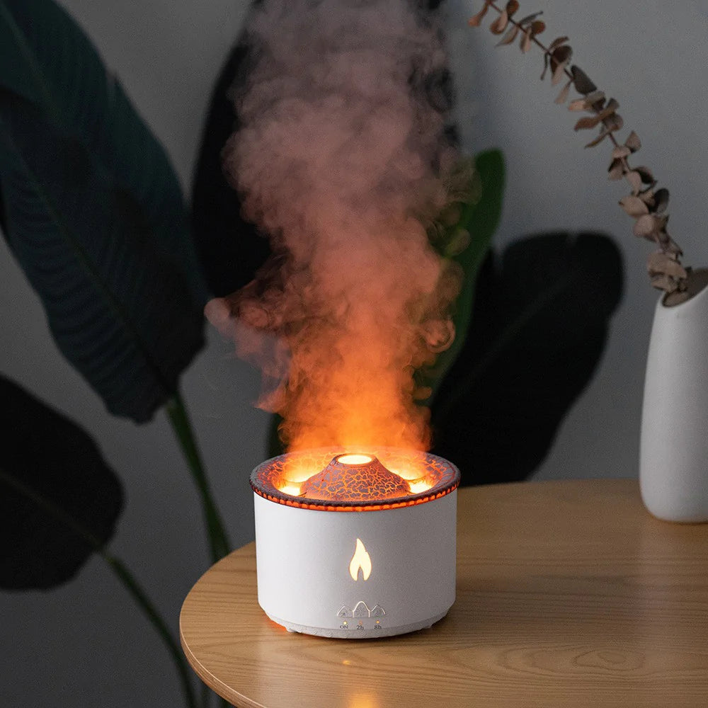 Volcano Flame Aroma Diffuser – Mist, Light & Relaxation