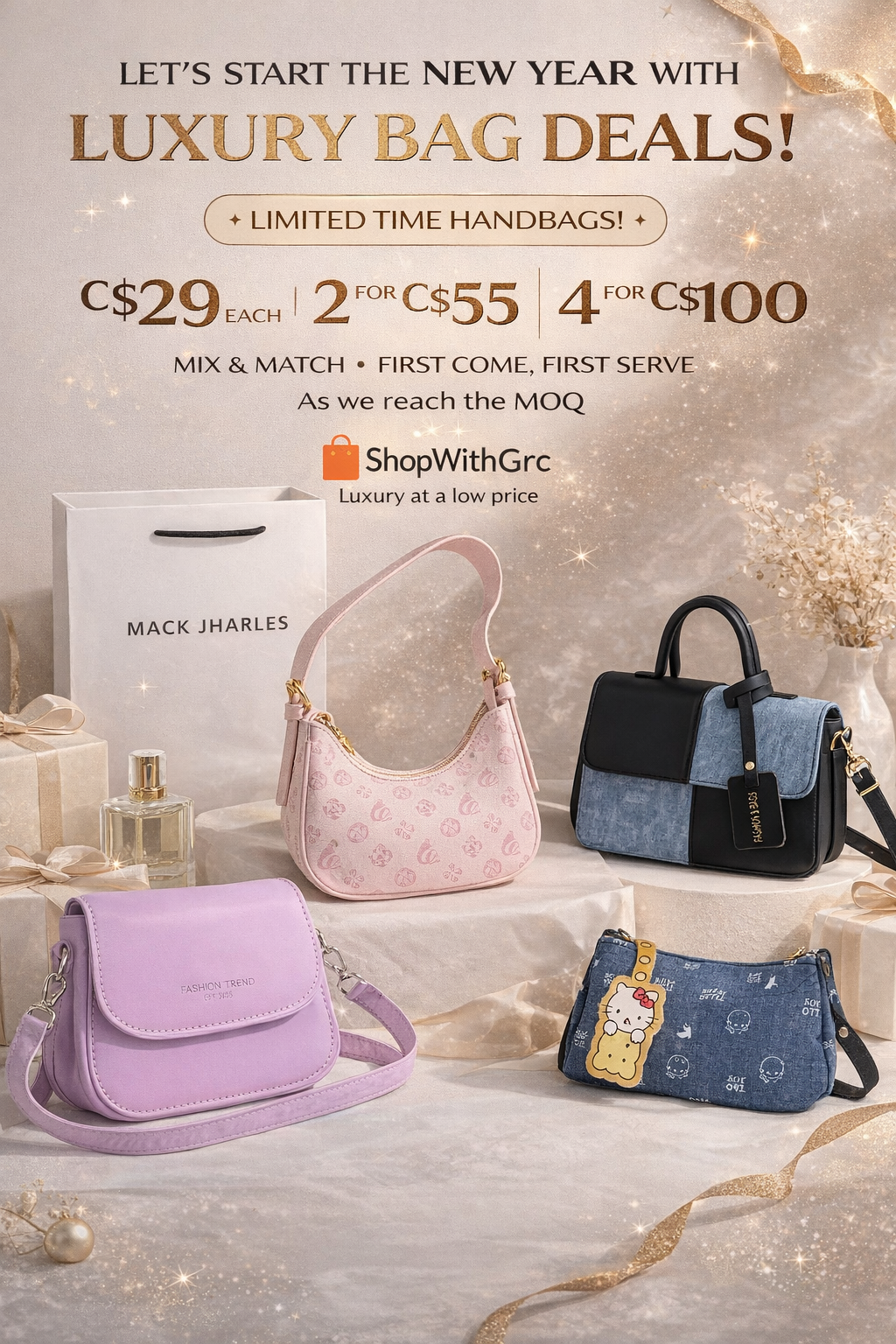 Luxury Mini Handbags – Mix & Match Deal 2 for C$55