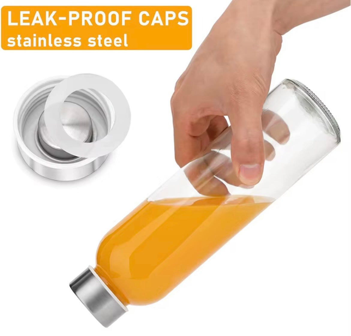 6PCS Glass Juice Bottle Set (500ml) – Smoothie & Detox Bottles (PRE-ORDER)