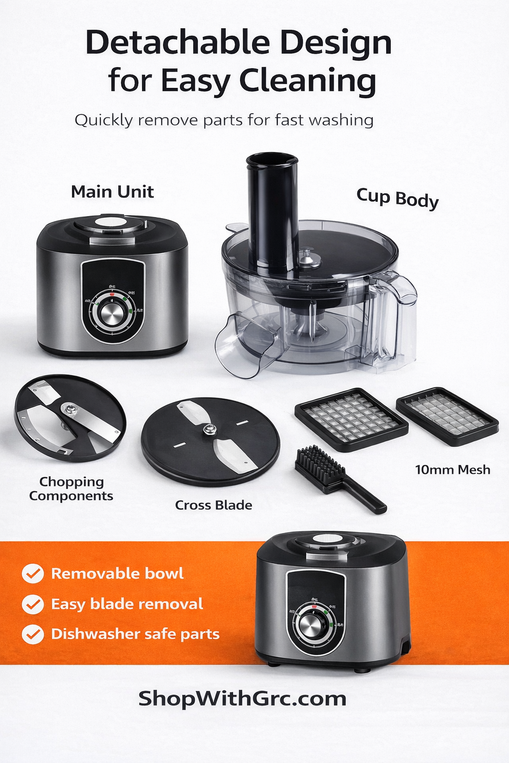 Commercial Electric Vegetable Dicing Machine – 5.0L Multifunction Food Processor 110v. Pre-Order