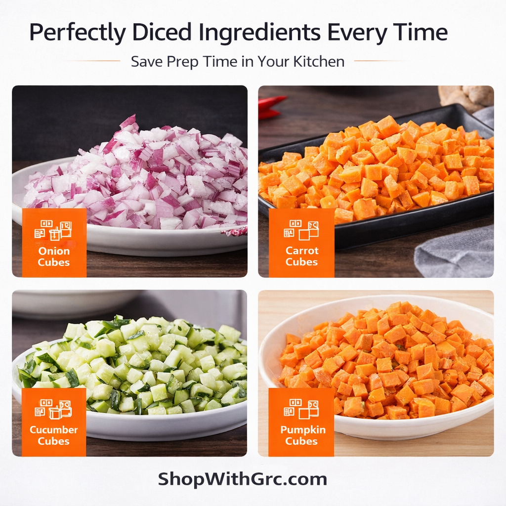 Commercial Electric Vegetable Dicing Machine – 5.0L Multifunction Food Processor 110v. Pre-Order