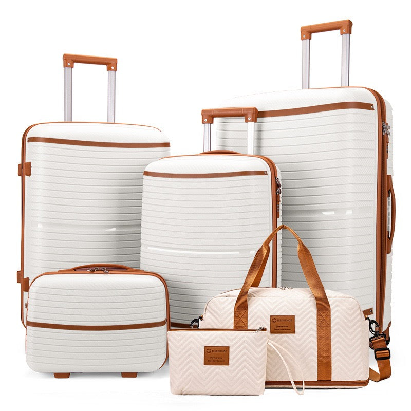 6-Piece Luxury Travel Luggage Set – Durable PP Hard Shell Suitcases- PRE-ORDERED