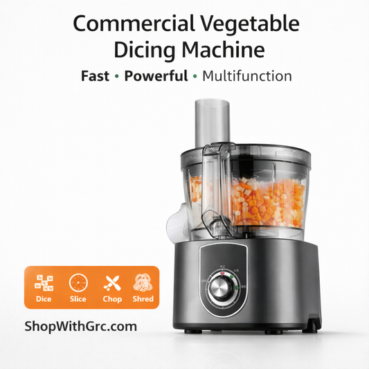Commercial Electric Vegetable Dicing Machine – 5.0L Multifunction Food Processor 110v. Pre-Order