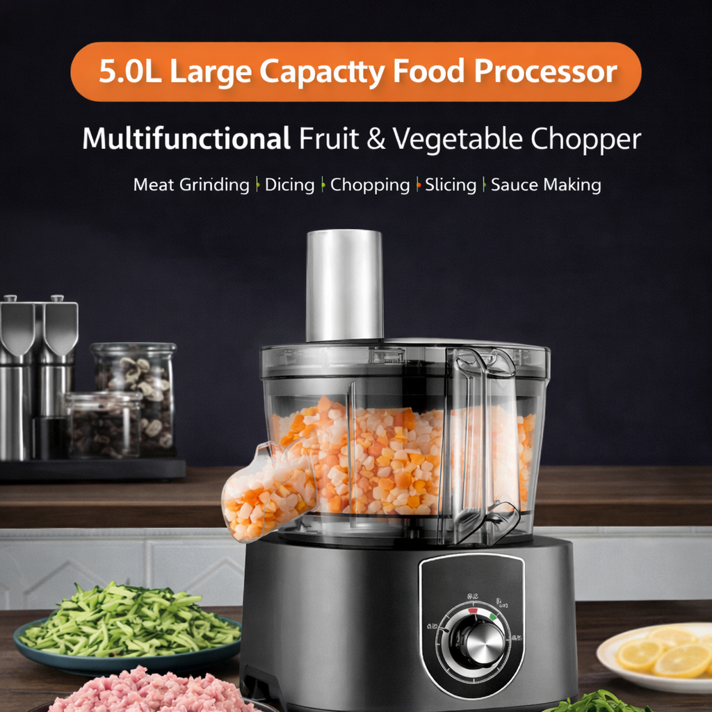 Commercial Electric Vegetable Dicing Machine – 5.0L Multifunction Food Processor 110v. Pre-Order