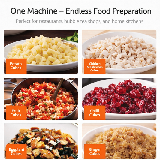 Commercial Electric Vegetable Dicing Machine – 5.0L Multifunction Food Processor 110v. Pre-Order