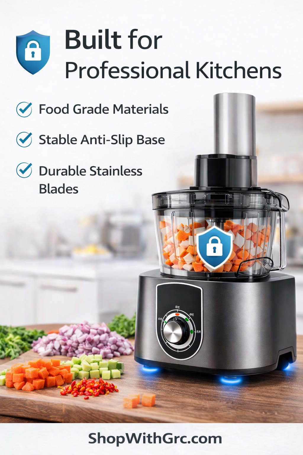 Commercial Electric Vegetable Dicing Machine – 5.0L Multifunction Food Processor 110v. Pre-Order
