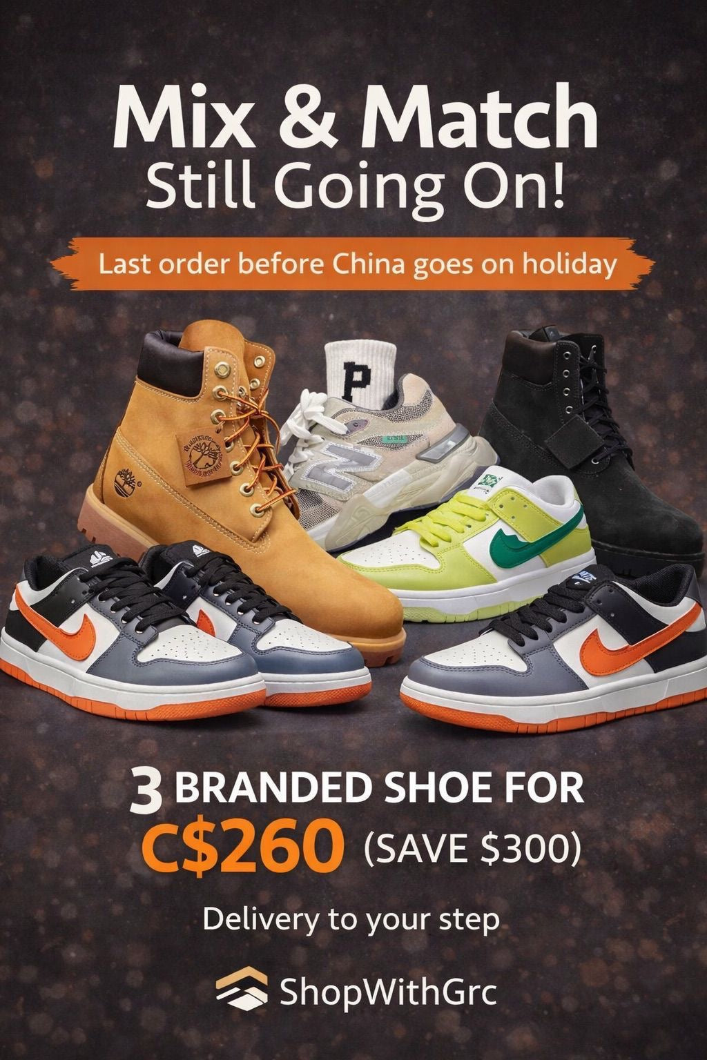 Mix & Match Branded Shoes (Any 3 Pairs)-C$260