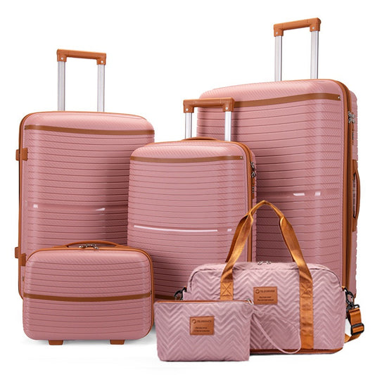 6-Piece Luxury Travel Luggage Set – Durable PP Hard Shell Suitcases- PRE-ORDERED