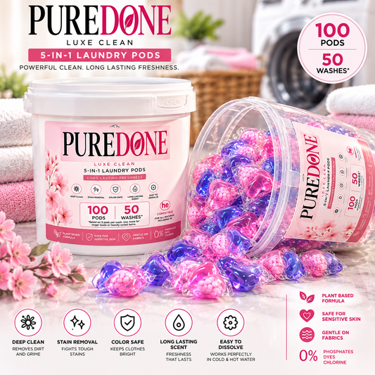 PUREDONE 5-in-1 Laundry Pods – 100 Pods, 800 g