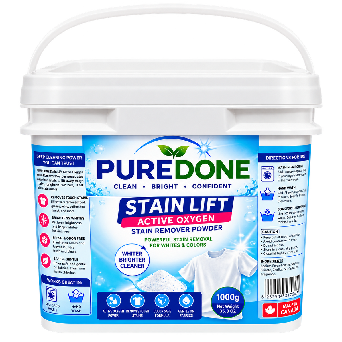 PUREDONE Stain Lift – Active Oxygen Stain Remover Powder, 1000g