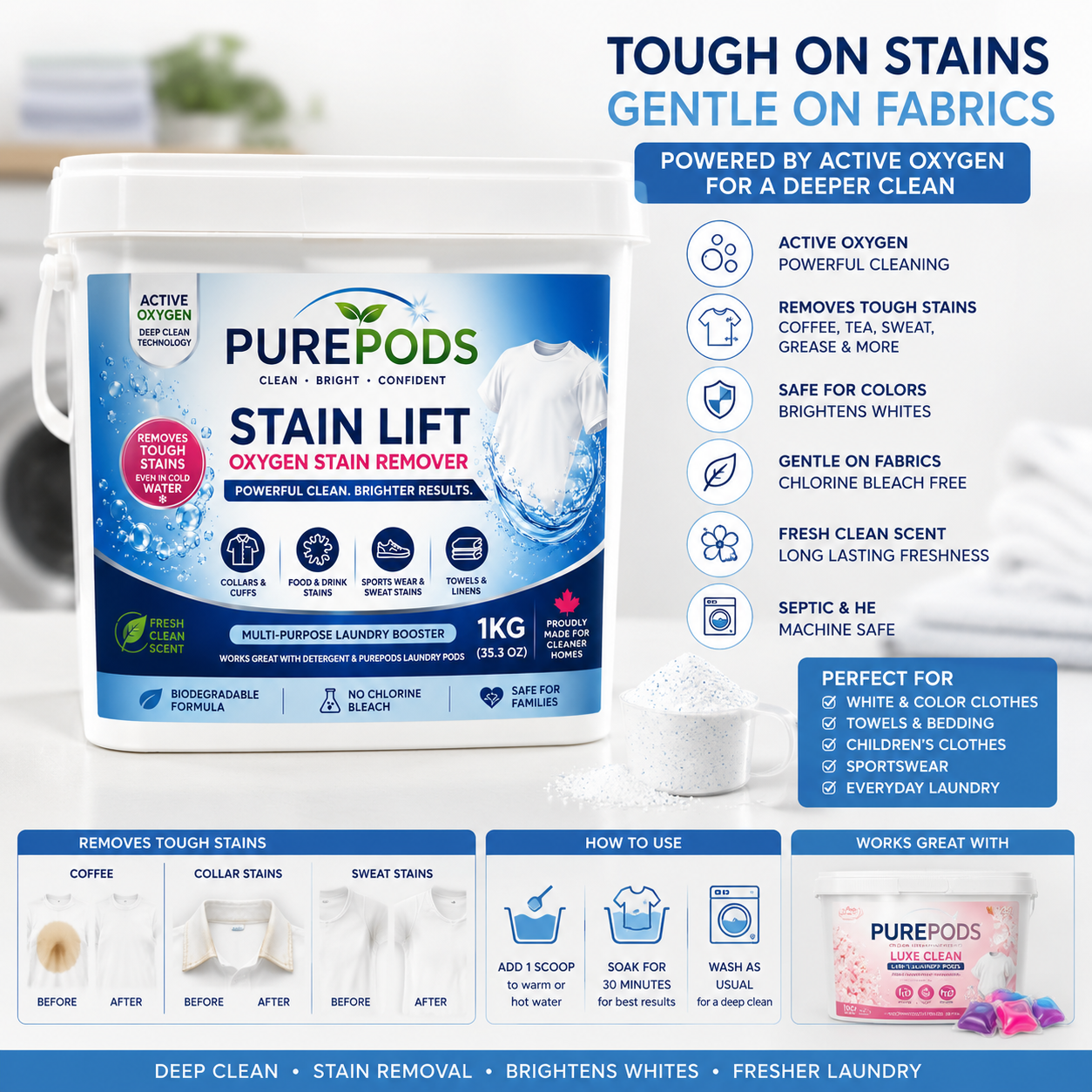 PUREPODS Stain Lift Active Oxygen Powder