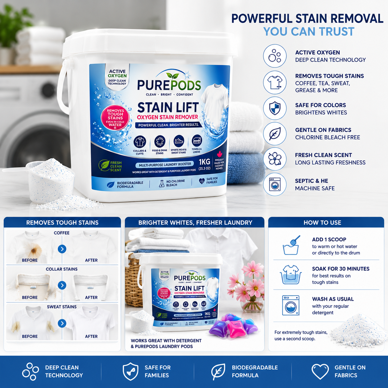 PUREPODS Stain Lift Active Oxygen Powder