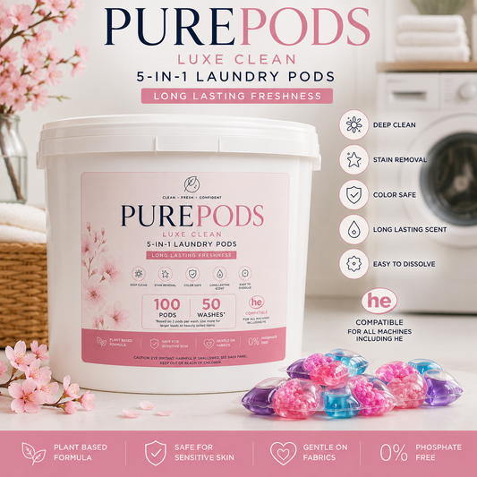 PUREPODS Luxe Clean – 5-in-1 Laundry Pods (100 Pods)